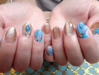 アミュリー ネイル アトリエ(Amury nail atelier)/シアー 大人 大理石 メタリック