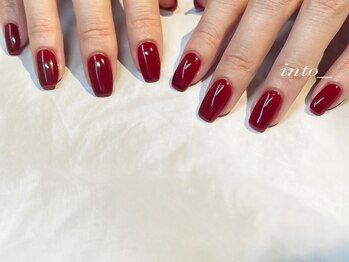 ネイルサロン イントゥ(into_)/ワンカラー　スクエア　ボルドー