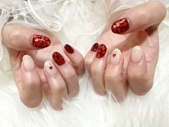 ライトウェーブ 長野駅前店/ハート×ホログラムネイル♪