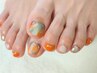 【秋FOOT】こだわり親指アート+ワンカラー