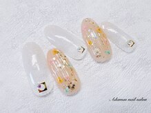 アダマス(Adamas)/押し花埋め込みバカラ風ネイル