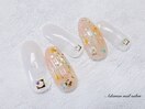 押し花埋め込みバカラ風ネイル