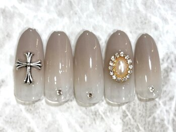 ヘアアンドネイル ミューズ 新浦安店(HAIR&NAIL MUSE)/クロムネイルグレージュビジュー