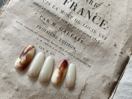 大理石ネイル・ラメ・秋冬