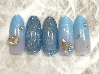ヘアアンドネイル ミューズ 新浦安店(HAIR&NAIL MUSE)/くすみブルーレトロブルーハート