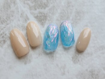 フラワーズネイルアンドアイラッシュ(FLOWER’S nail&Eyelash)/ブルーニュアンスネイル