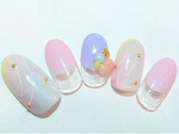 ネイルサロン ドレリッチ 大宮店(drerich)/【6990】パステルタイダイ
