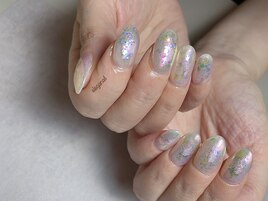 オーロラ×シェルネイル