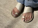 パールホワイトフットネイル