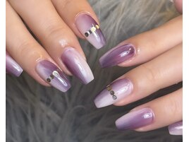 パープルニュアンスネイル
