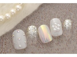 6000円　ホワイト　花パール