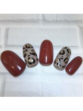 ネイルサロン マリブ(Maribu)/ハンド　アート4本　レオパード