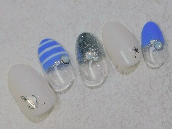 ケージュール(Kjour)/ボーダー　マリンネイル