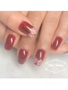 ワンカラーに桜ワンポイント