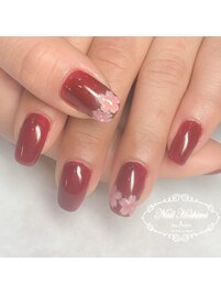 ワンカラーに桜ワンポイント