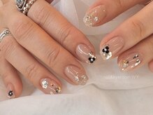 アイヴィー(IVY)/ホロ/フラワー/ピンクベージュ