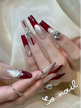 ソウネイル(So Nail)の写真/【すらりと伸びた美しい指先に♪】カラー・パーツ豊富にご用意！持ち込み写真の再現性◎22時迄営業◎