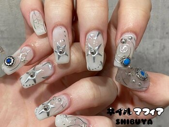 ネイルマフィア 渋谷(NAIL MAFIA)/手描きアート/トライバル