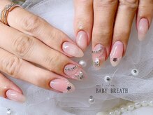 nail salon BABY BREATH【ネイルサロン　ベイビーブレス】/持込デザイン☆チーク×パーツ