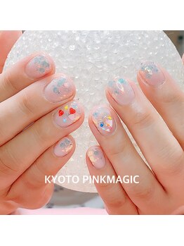 キラキラハートネイル