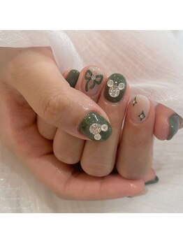 グリーン×リボン