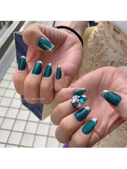 Mネイルアンドカフェ シェレステ/ガラスフレンチ*