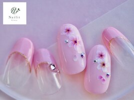 Wピンク桜ネイル¥9500【¥10450】