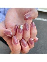 ネイリュー(naiLiu)/シンプル　ちょいミラーネイル