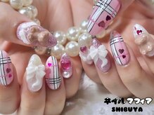 ネイルマフィア 渋谷(NAIL MAFIA)/ガーリー/チェック/ピンクネイル