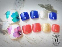 ネイルサロン ブリオン(Nail Salon Bullion)/水彩フラワーネイル　フット