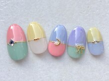 ターラ(Tara)/春色バイカラーネイル