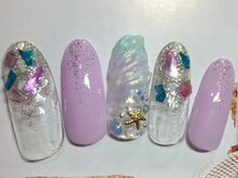 ネイルサロン リリオ(Nail Salon Ririo)/オーロラ×シェル夏ネイル