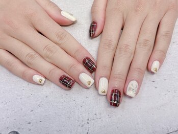 ネイル ビューティーマジック 葛西本店/チェック柄ネイル