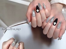 ジュエリーネイル タカコ(Jewelry nail TAKAKO)/ツイードリボンネイル