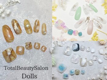 トータルビューティーサロン ドールズ(total beauty salon Dolls)の写真/季節に合わせた大人シックなトレンドネイル多数☆お好きなデザインを詰め込み指先から季節を感じてみては？