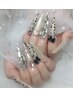 【チップ長さだしロング】10本アート+パーツ・ストーン付け放題 ¥12900