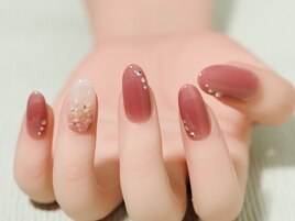 小花ピンクネイル