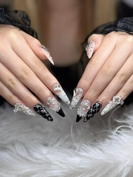 禅ビューティー ネイル(Zen beauty nail)の写真/【長さだし10本＋つけ放題8500円～】豊富なパーツから10個選択OK★コスパ最強の韓国トレンド仕様♪