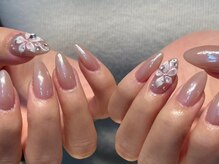 シェリーラメール 渋谷(cherielamer)/パールお花ネイル