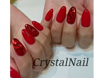 クリスタルネイル イオンモール広島府中店(CRYSTAL NAIL)/赤ネイル