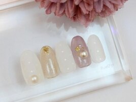 甘すぎないドットネイル♪