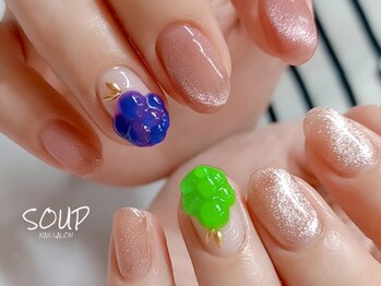 スープ(SOUP)/ぷっくり ぶどう マグネット