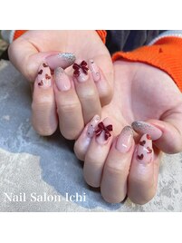 バレンタインネイル