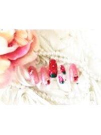 【春】いちごネイル