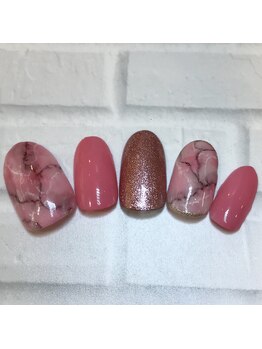 ネイルサロン マリブ(Maribu)/ハンド アート4本 大理石