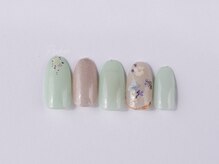 ネイルサロンリシェ 烏丸御池(Recher)/ミントグリーン　お花