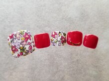 ネイルフロンティア 吉祥寺(NAIL FRONTIER)/ピンク繊細小花柄¥11980