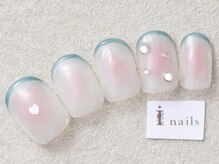 アイネイルズ 三宮店(I nails)/ハートホロチークネイル￥7000