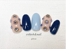 エストラッシュアンドネイル 銀座店(est lash&nail)/ブルービジューネイル