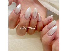 ニコネイル(nico nail)の雰囲気(ホワイト+ミラーパウダー)